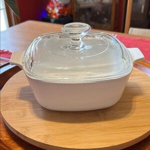 Corningware Classic White Square Dish with Glass Lid